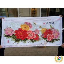 ✅纯手工十字绣成品满堂红 牡丹花卉新款客厅 花开富贵已绣好的出