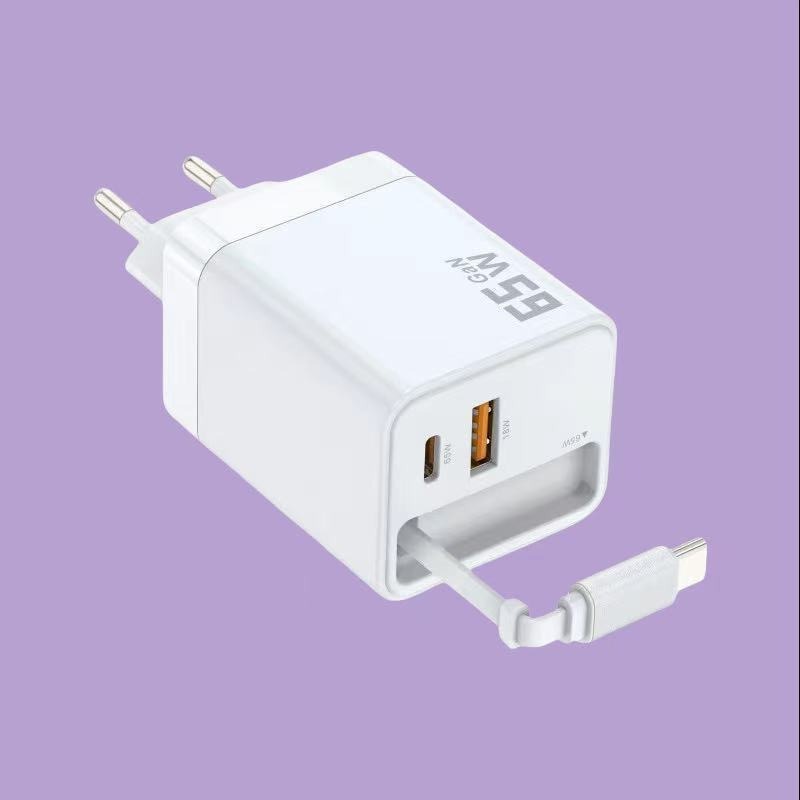 窒化ガリウムPD65W伸縮線多口急速充電器クロスボーダー専用アメリカ規格/ヨーロッパ規格/イギリス規格充電ヘッド|undefined