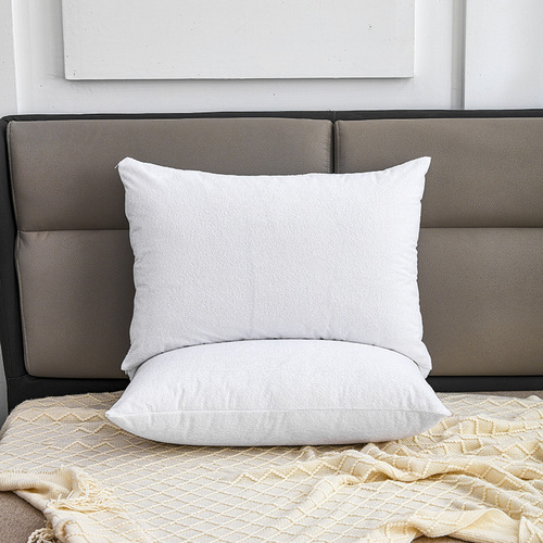 Cross-border Amazon high-quality cotton towel fabric pillowcase hotel household waterproof pillowcase, single price available for wholesale