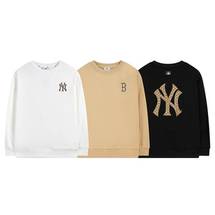 mlb卫衣高品质秋冬新款复古老花NY边框刺绣休闲宽松男女情侣上衣-阿里巴巴
