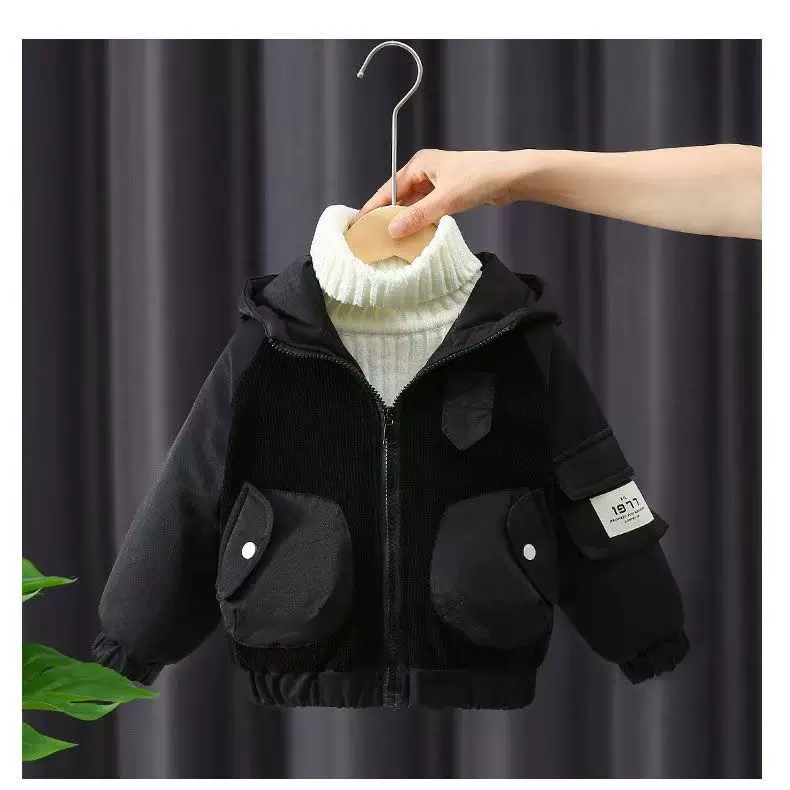 加绒外套2024新款洋气儿童装秋冬季加厚夹克宝宝冬装衣服帅气冬天
