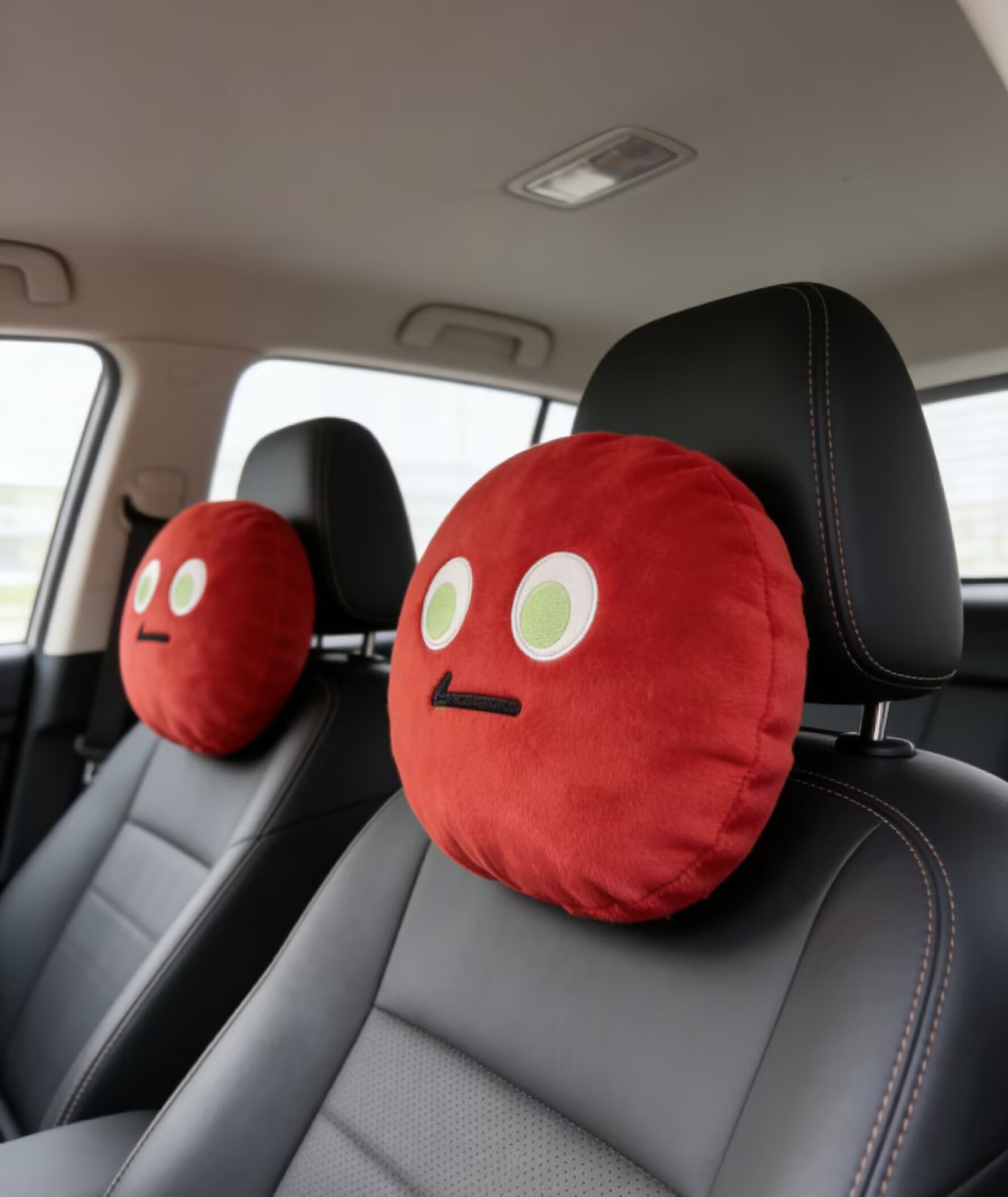 Car Headrest Neck Pillow with Cute Smiley Face Design, Car Cushion for Long Trips, Car Seat Backrest Pillow