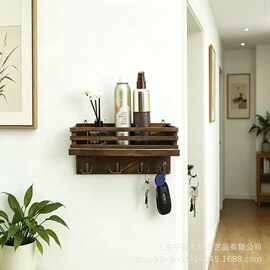 跨境木制壁挂式信封邮件架客厅钥匙墨镜挂架免打孔衣帽整理收纳架