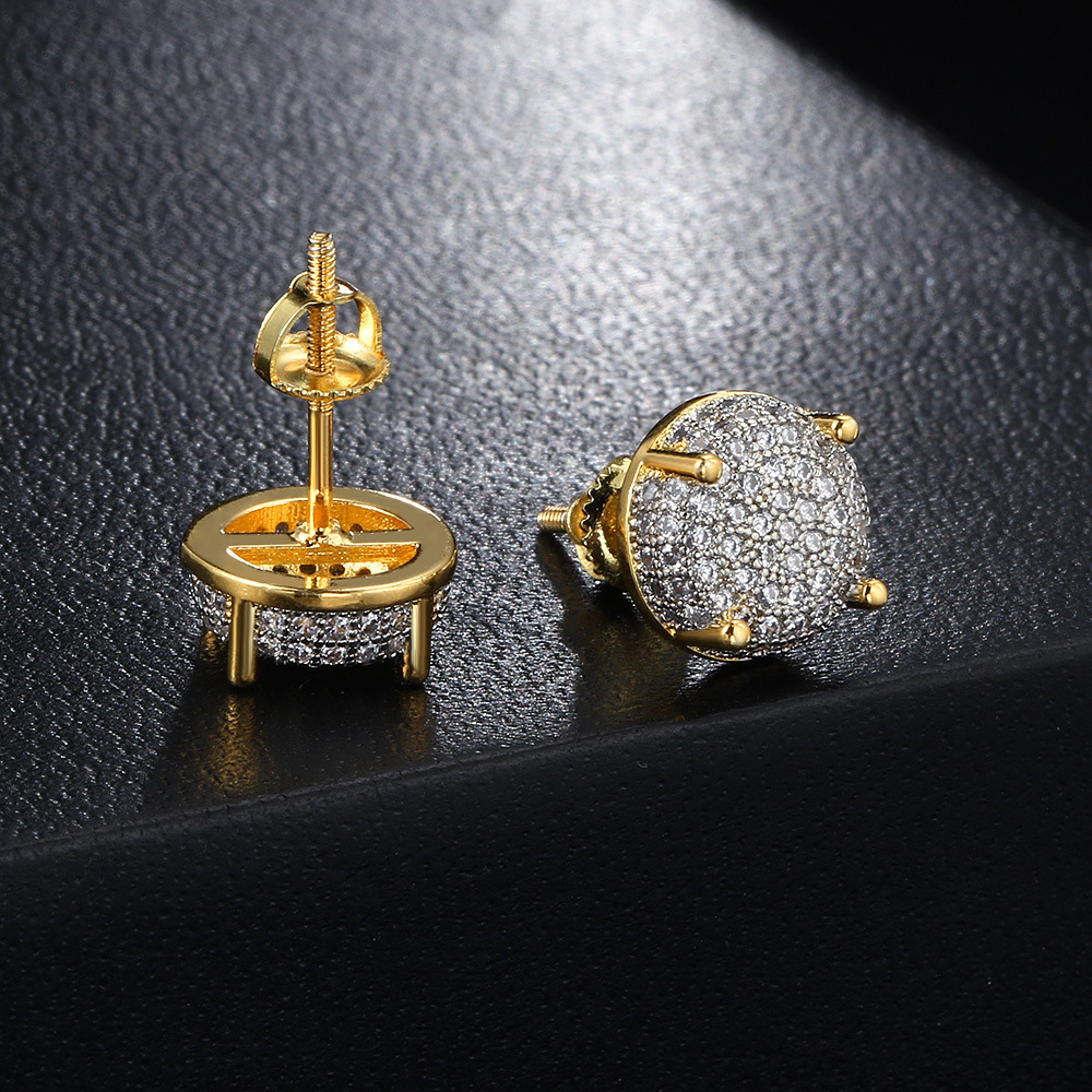Vollbesetzte Diamant Ohrstecker Für Damen Und Herren Schmuck_voghion.com