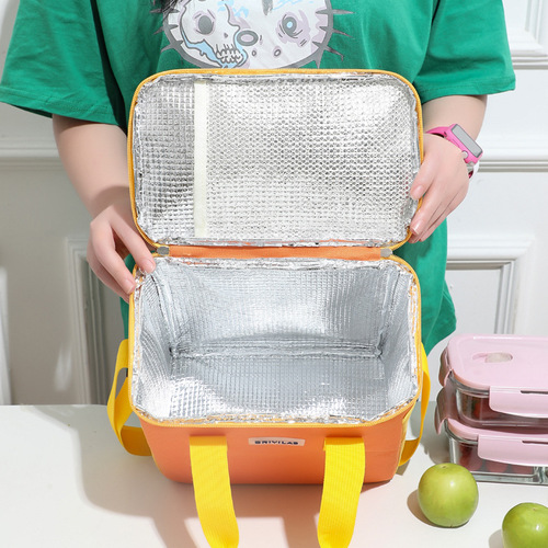 Square Insulated Lunch Bag Wholesale Outdoor Tote Lunch Bag Large Ice Bag Cross-border Bestselling Bento Bag Insulated Lunch Bag