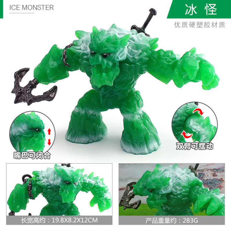 Simulación transfronteriza mitología occidental modelo de bestia marino hombre de nieve de hielo espada diente tigre monstruo hombre lobo decoración juguetes