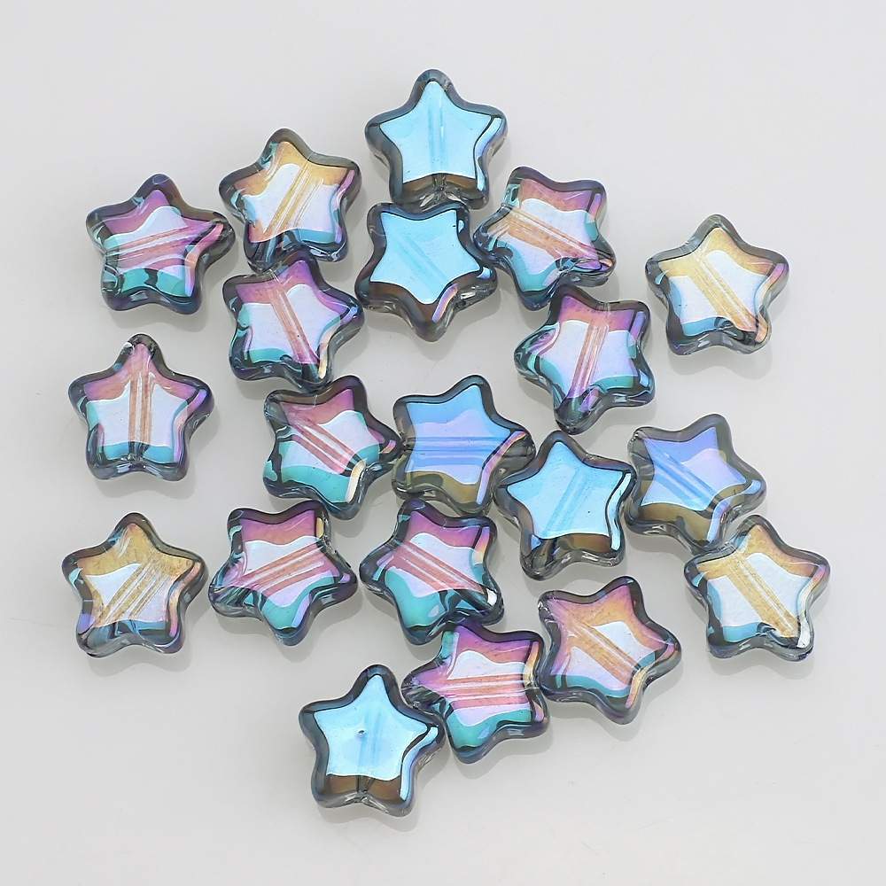 Nuevo colorido estrella de cinco puntas 8MM agujero medio colgante de cristal de bricolaje hecho a mano con cuentas de accesorios de joyería al por mayor image 12