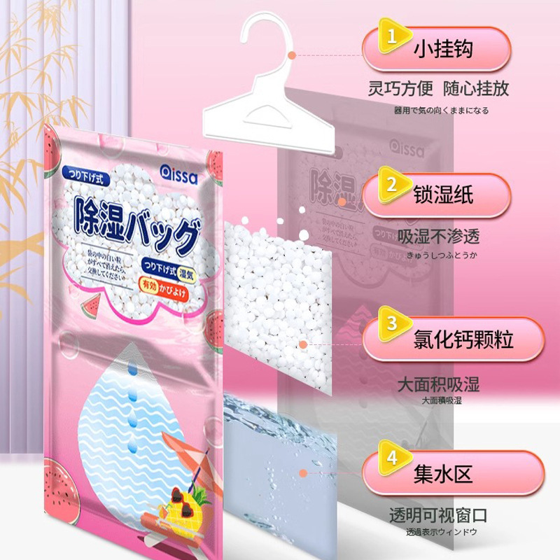 除湿バッグ 吊り下げ乾燥剤 家庭用 屋内 寮 ワードローブ 吸湿防湿 家庭用 寮 学生 防カビ 除湿|undefined