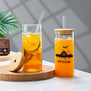 Cross-border Suction Cup High Temperature Resistant with Lid Household Borosilicate Glass Cup Coffee Cup Milk Cold Drink Milk Tea Cup