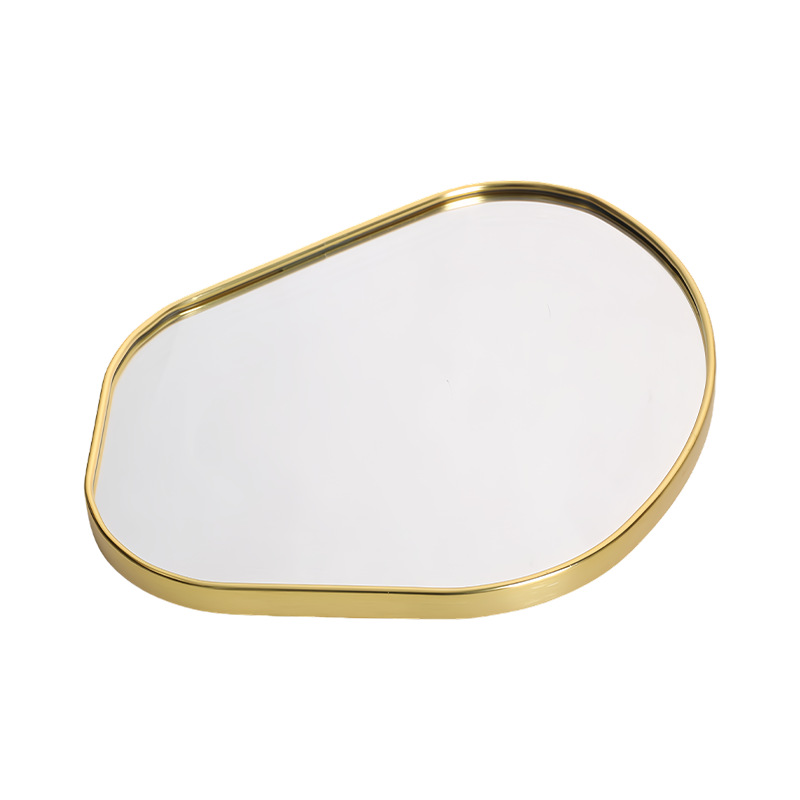 Paleta de vidrio de hierro dorado adecuada para sala de estar mesa de té comedor梳妆台 accesorios almacenamiento de cosméticos puede ser un espejo