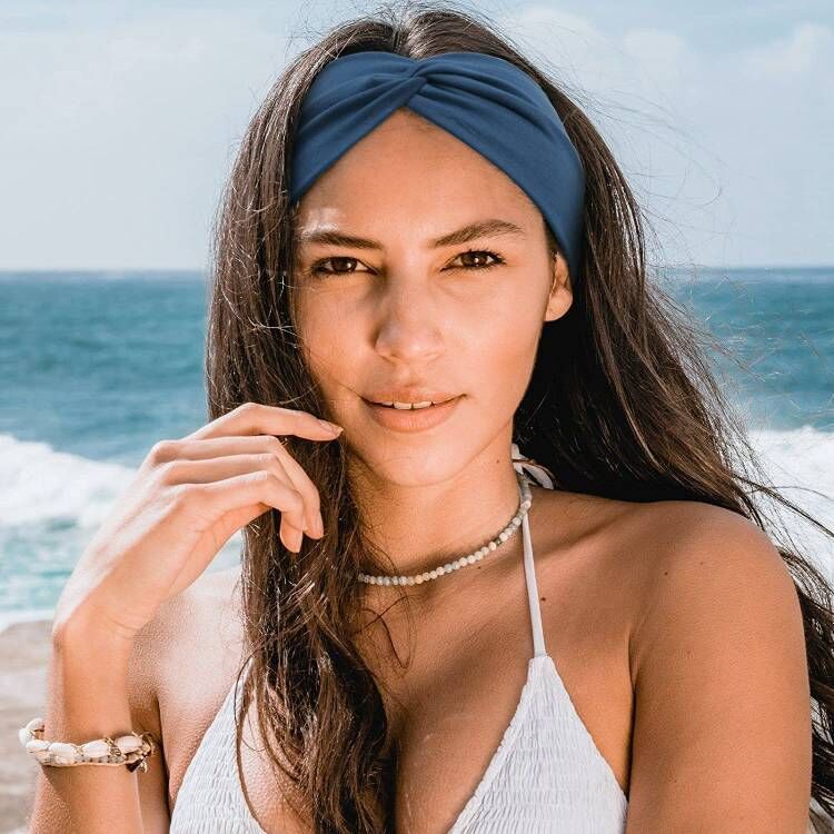 Europa y América de yoga bohemio deportes banda para el cabello elástico antideslizante banda para el cabello de ala ancha entrenamiento correr sudor-absorbente diadema de las mujeres