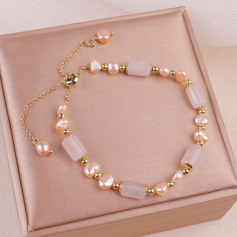 Casual Geometric Freshwater Pearl Plating Zircon Bracelets 1 Piece