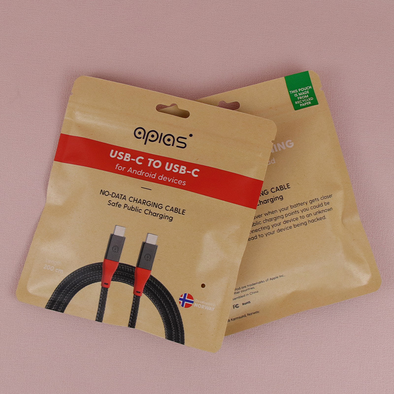 定制耳机USB数据线包装袋充电器复合加厚牛皮纸自封袋子自封口