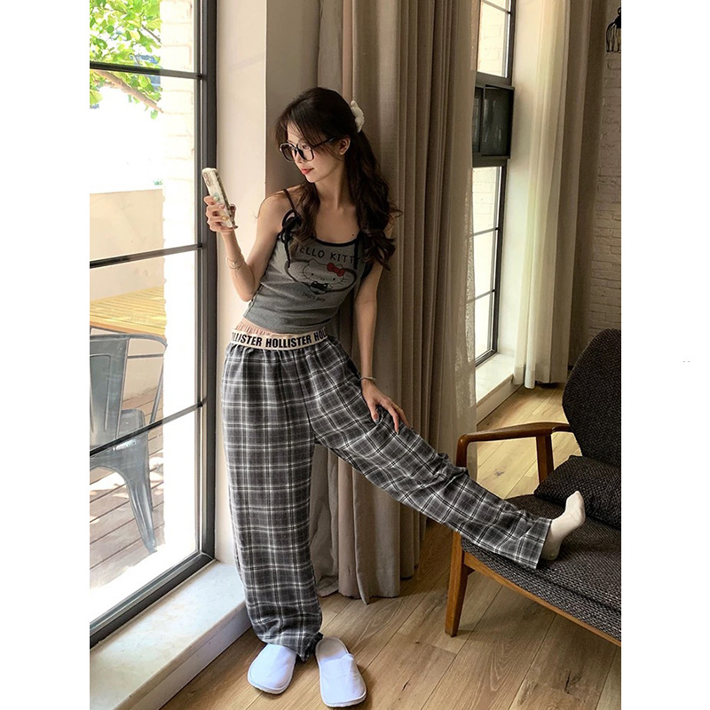 940 그레이 체크 무늬 팬츠 #