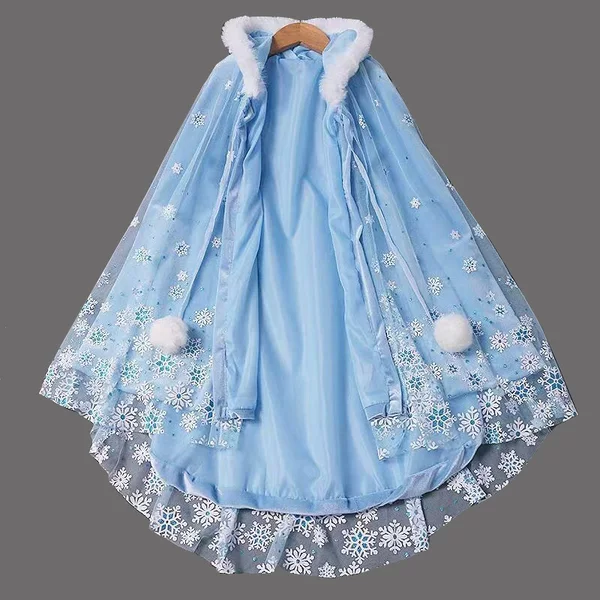 New Cinderella Cloak Spring and Autumn Girls' Cloak Frozen Children Halloween Performance Shawl Costume