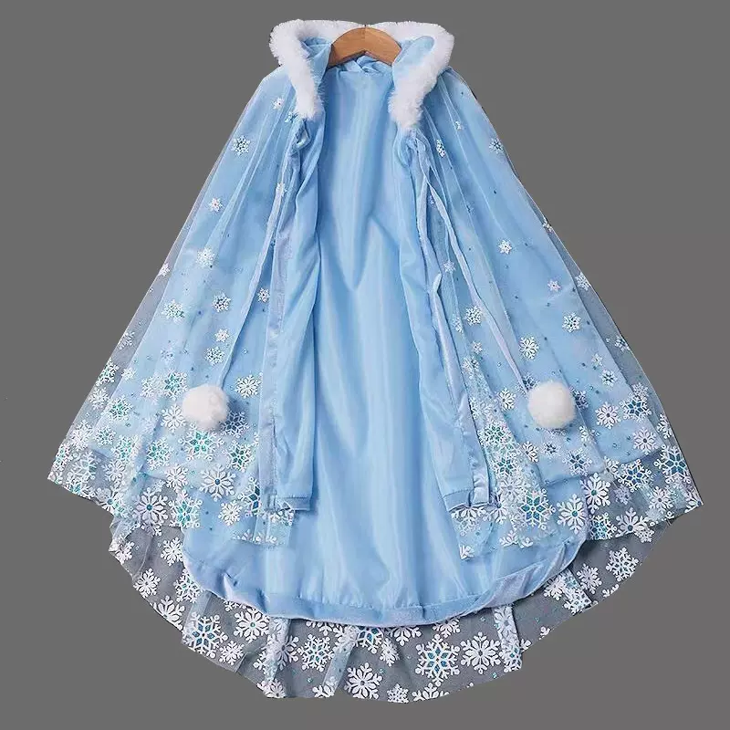 新款灰姑娘斗篷春秋女童披风冰雪奇缘儿童万圣节表演披肩演出服