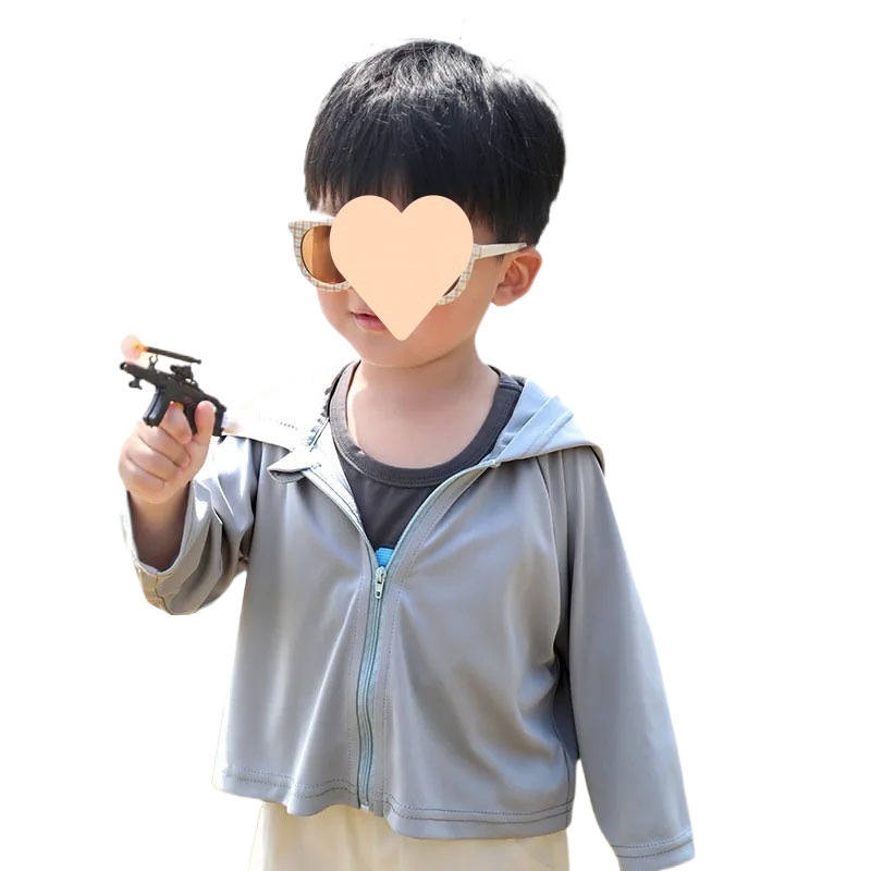 어린이 태양 옷 50 개 자외선 코트 어린이 후드 여름 옷  소년과 소녀 얇은 에어컨 셔츠