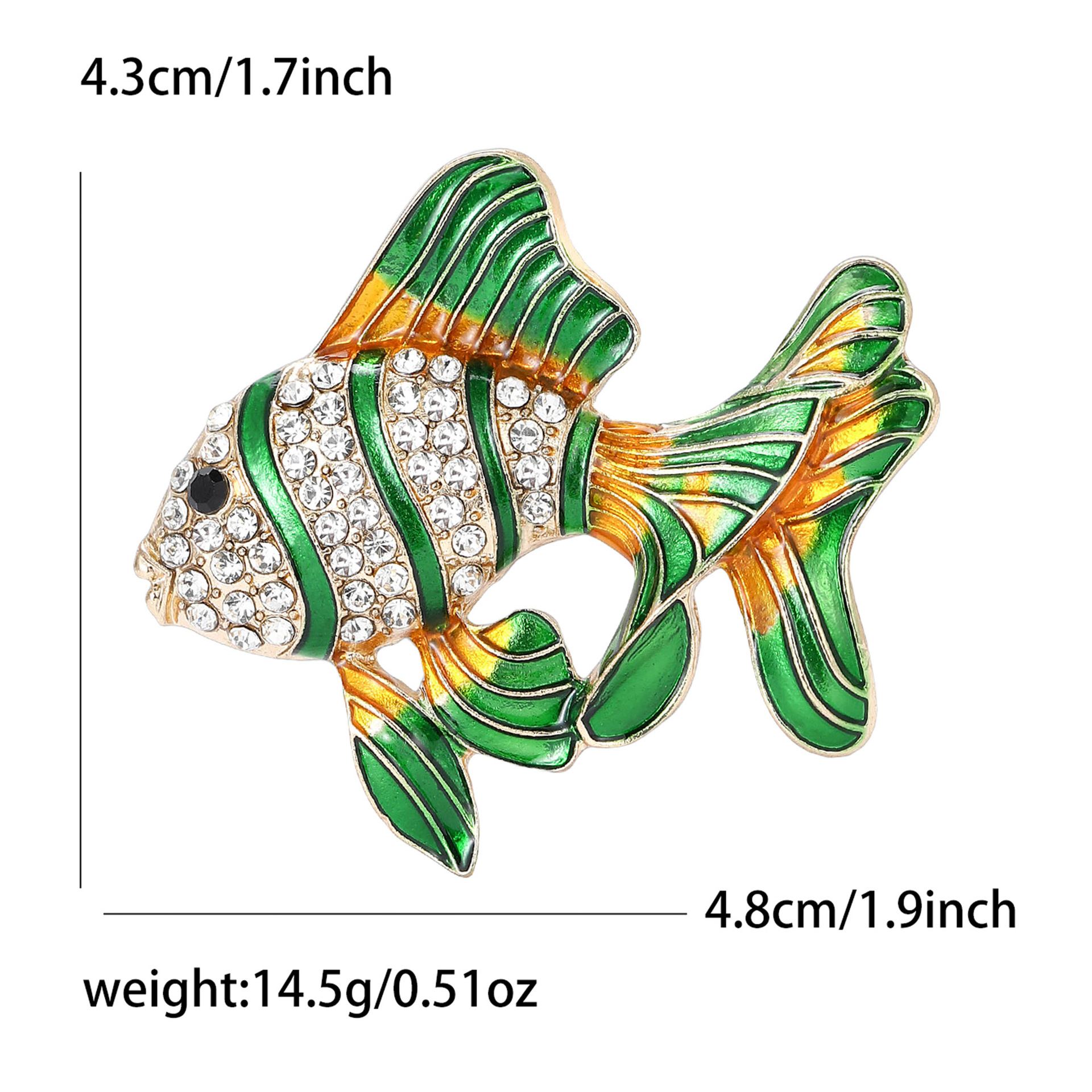 Cross-Border European and American Light Luxury Enamel Japanese Goldfish Brooch Pendant Couple Tropical Fish Dripping Oil Cartoon Brooch Collar Jewelry