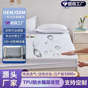 Cross-Border Tpu Waterproof Bed Sheet, Urine-Proof and Breathable Pure Color Simmons Mattress Protector, Export Bed Cover, All-Inclusive Wholesale