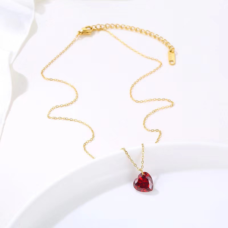 Heart Shape Pattern Wholesale Jewelry Simple Style Classic Style Heart Shape Copper Plating Pendant Necklace Cable Chain
