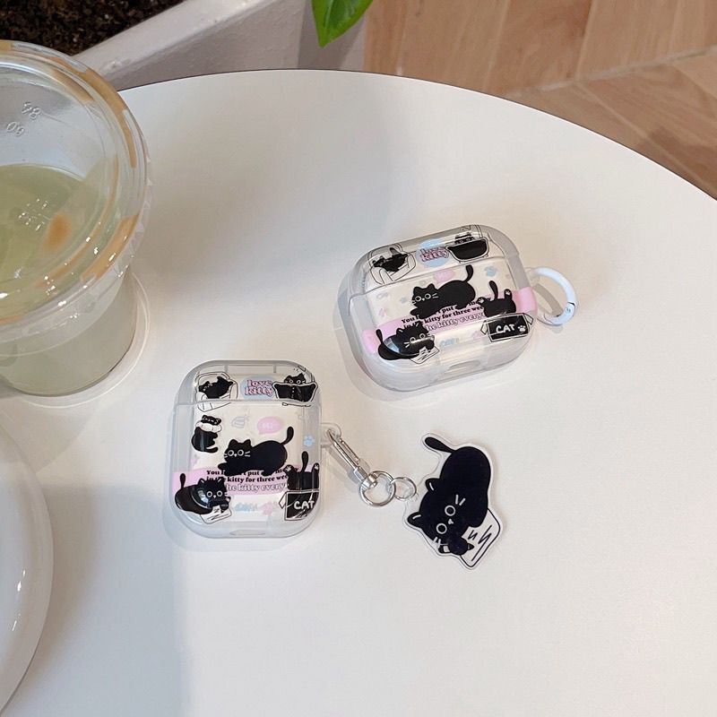 Ins Gato de dibujos animados japoneses para Apple AirPods 4 auriculares pro3 auriculares image 3
