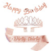 Set birthday party party party BIRTHDAY GIRL shoulder strap Crown Golden green onion powder banner banner set etiquette