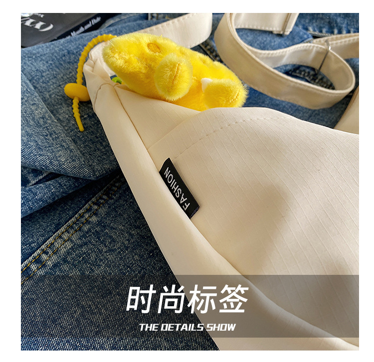 Simple solid-color canvas bag 2024 new style Japanese large-capacity single-shoulder dumpling bag, versatile for school and commuting crossbody bag undefined