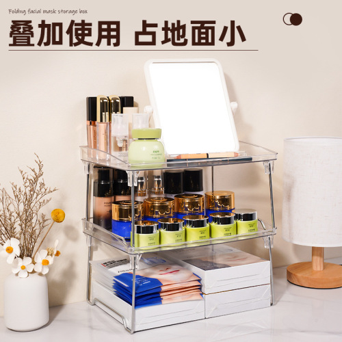 Light luxury acrylic transparent storage rack seasoning kitchen storage rack home desktop storage rack foldable storage rack