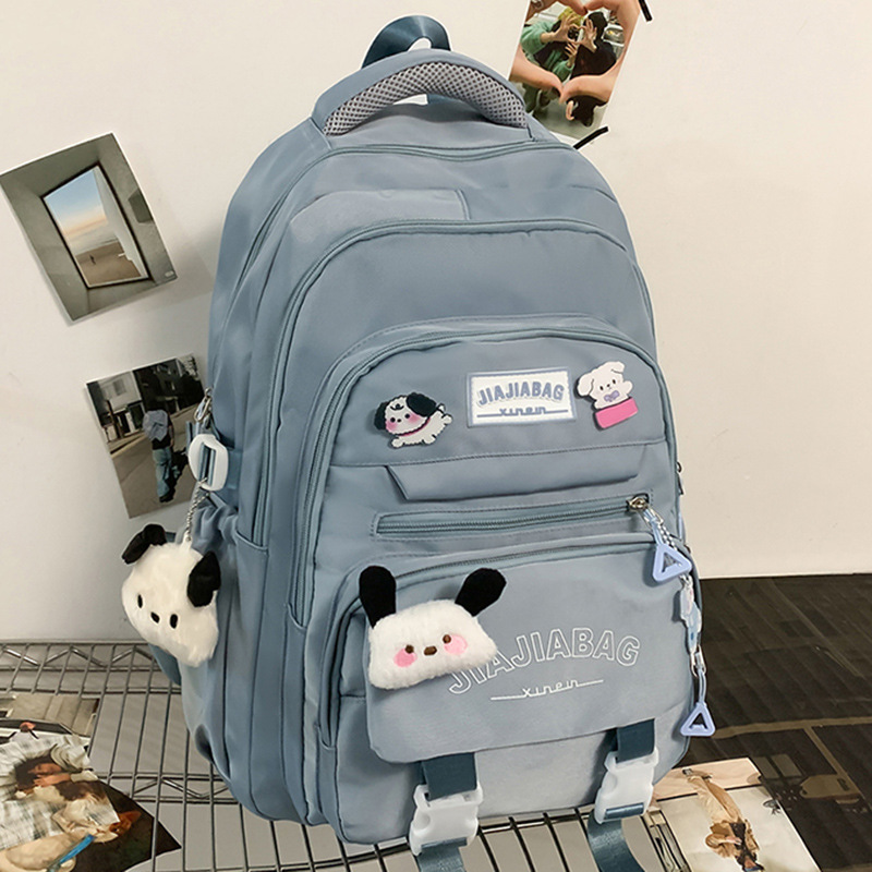 배지 6개 + 블러셔 강아지 2개 + 검은 귀 강아지 참 2개가 포함된 파란색 2피스 세트