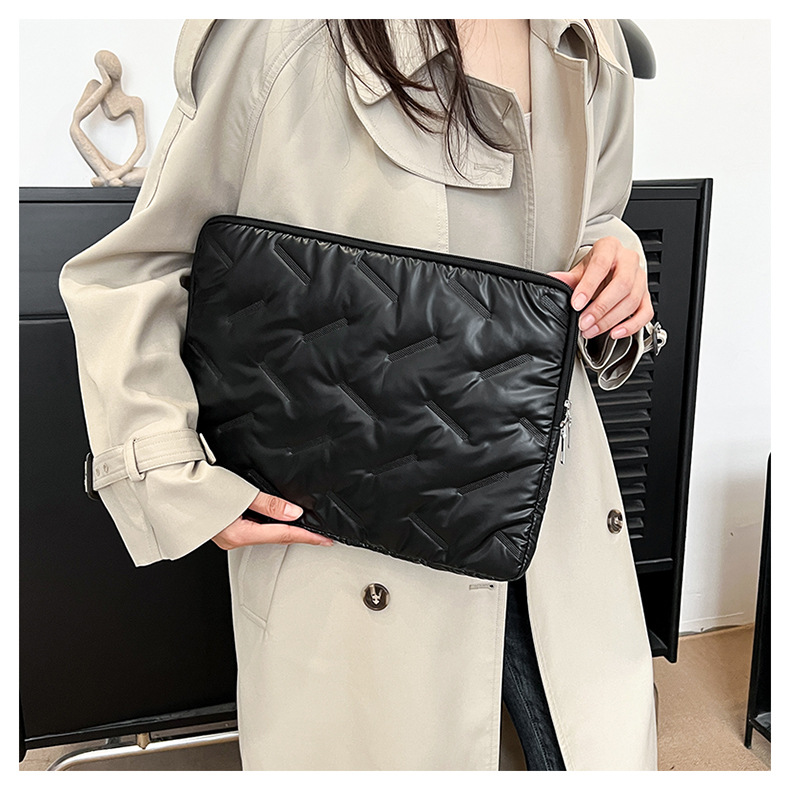 Wholesale Cross-Border Exclusive for Foreign Trade 2025 New Fashion Soft Surface Large Capacity Handheld Computer Bag Document Bag Envelope Bag