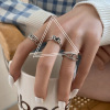 Trend small design retro ring hip-hop style with letters, English letters, internet celebrity