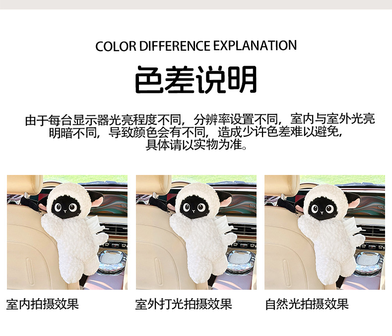 High-End Car Tissue Box, Cute Cartoon Car Multifunctional Tissue Hanging Bag, Internet Celebrity Creative Car Tissue Box