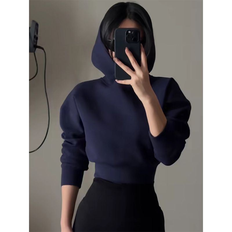 American Style Casual Fashion Sports Hooded Sweatshirt Coat Women's Winter New Fitness Design Sense Niche Elegant Top