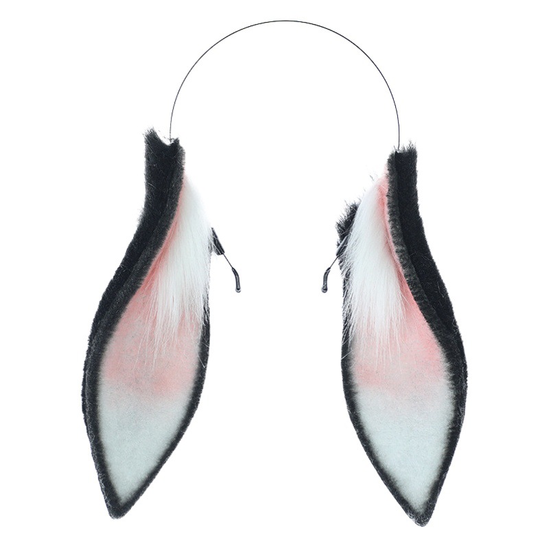 Lindo peluche simulación bestia oído tocado Cosplay comic show accesorios oreja de conejo accesorios para el cabello hecho a mano gota oreja conejo diadema