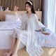 Outside single plus fat spring and summer loose nightgown large size half sleeve ice silk pajamas three-piece robe bathrobe wholesale