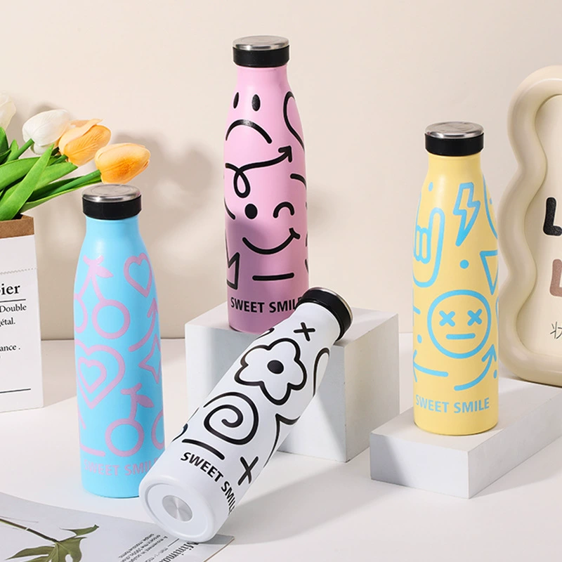 Высококачественная американская креативная бутылка для молока для девочек Amazon, изолированная чашка для воды из нержавеющей стали, портативный чайник для занятий спортом на открытом воздухе