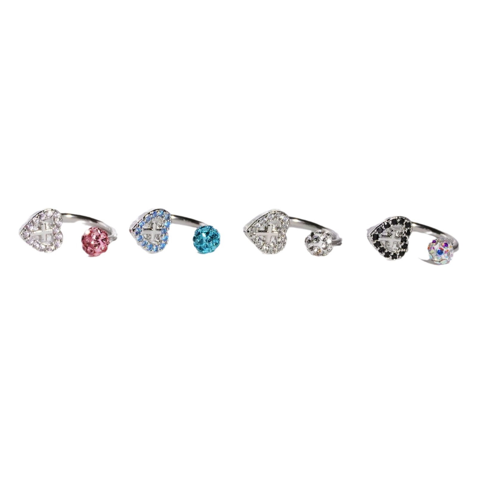 Polishing Design 1 Piece Lip Rings Sweet Heart Shape Copper Polishing Lip Rings