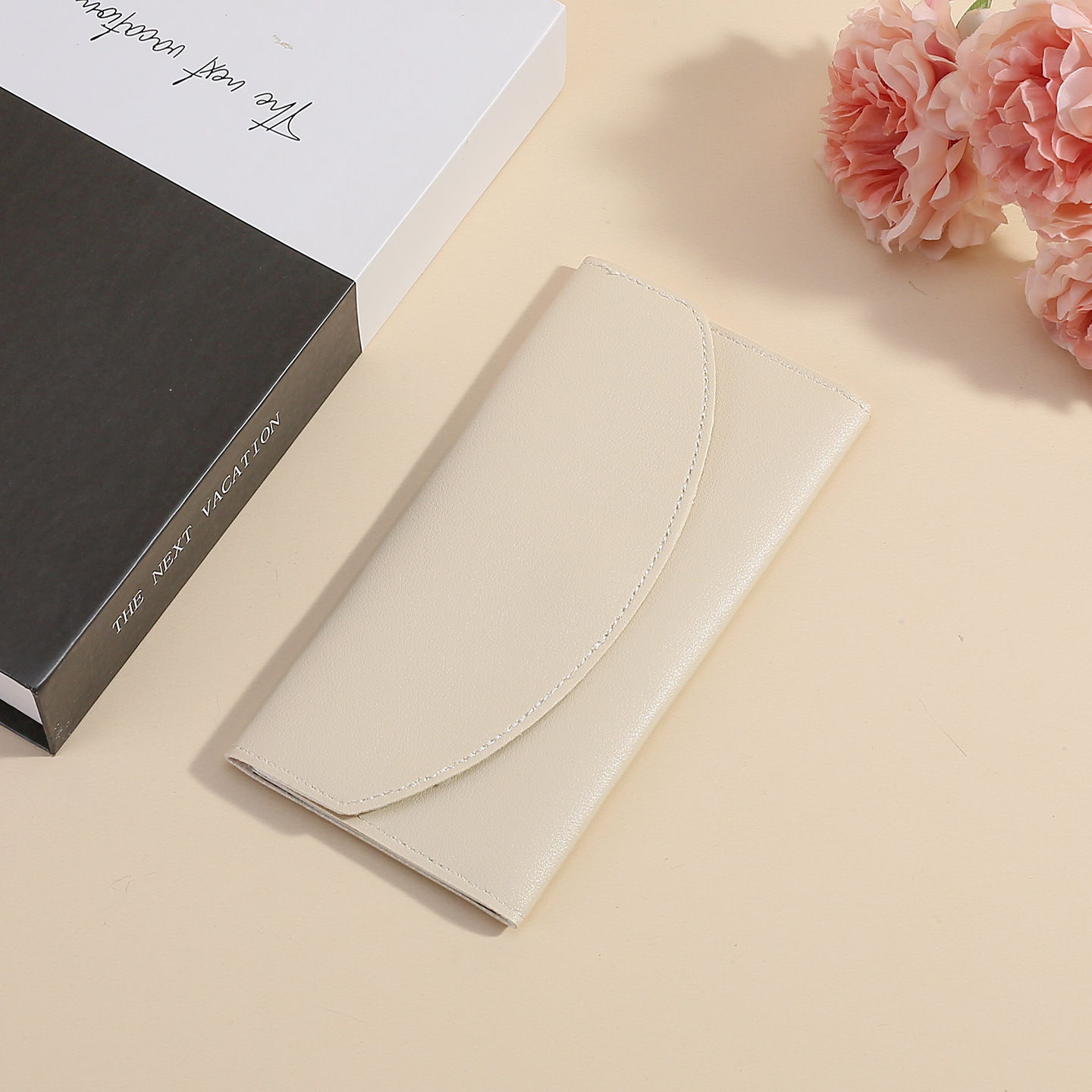 Cartera japonesa de cuero suave, bolsa de tarjetas de crédito plegable de tres partes, tarjeta plegable de cuero de vaca, lichi, cremallera, bolsa de cambio para mujeres