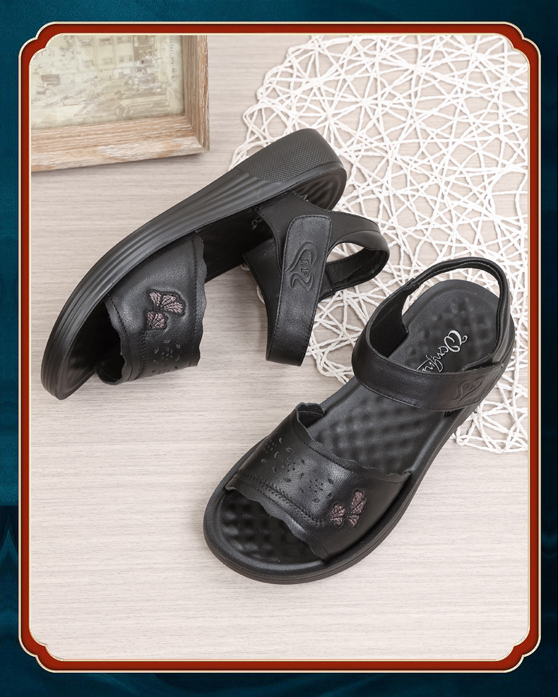C4498 1220K GIÀY DÉP SANDAL NỮ RUITDT BIG SIZE NGOẠI CỠ ĐẾ MỀM MÙA HÈ TRUNG NIÊN THÊU HỌA TIẾT HOA THOÁNG KHÍ GIÀY DÉP NỮ DA BÒ G04 SẢN PHẨM MỚI