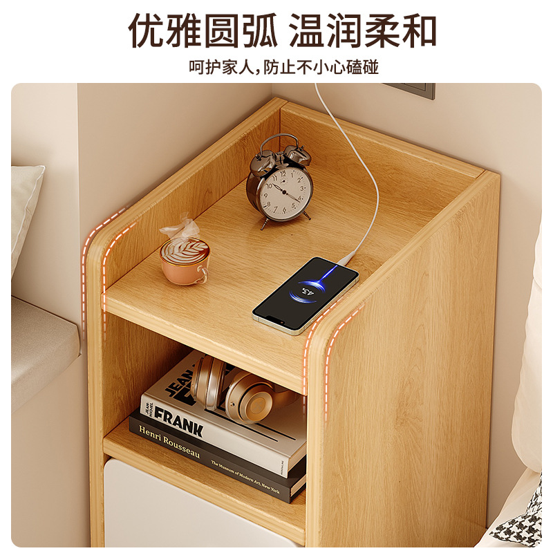 Mesa de cabezal de cama pequeña y fácil de almacenar estante de alquiler de vivienda armario de hendidura ultra estrecha armario de almacenamiento al lado de la cama del dormitorio