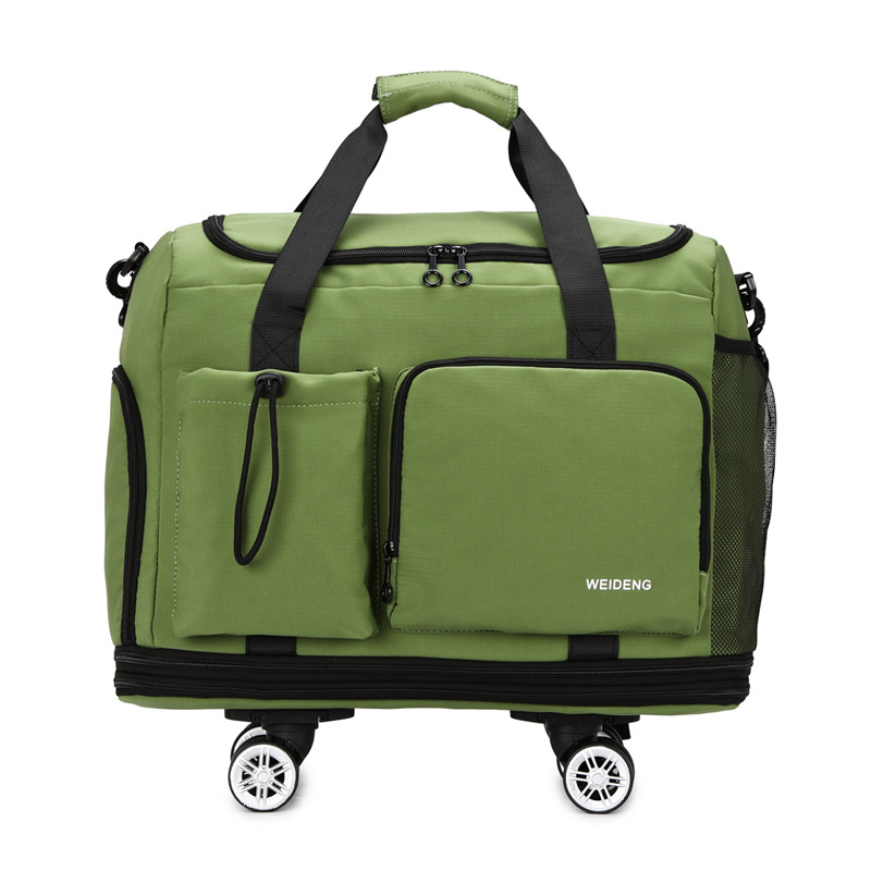 Bolsa de viaje plegable con ruedas de tela Oxford, gran capacidad, para viajes de negocios