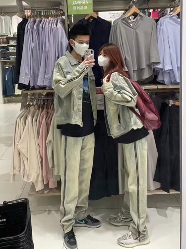 2025 Spring and Autumn American Style Denim Jacket for Men and Women, Motorcyclist Trendy Brand Collar Jacket, Couple Loose Matchy-Matchy Fashion