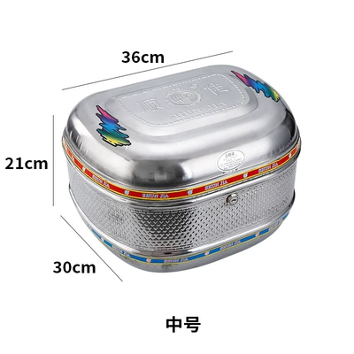Strict selection of stainless steel Motorcycle trunk - silver-medium-circle-363021cm