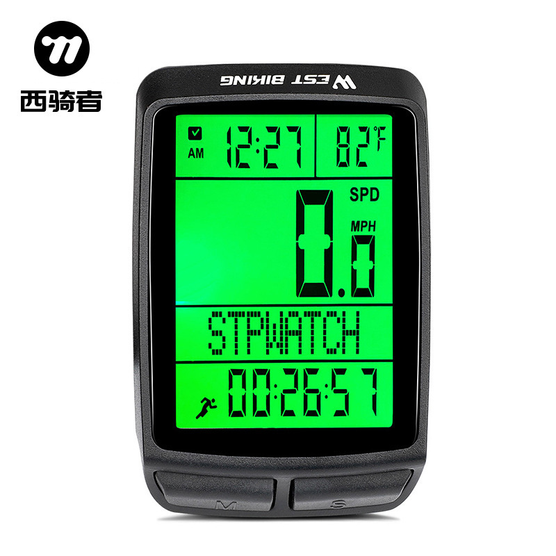 Five languages mountain bike road bicycle wireless code meter multifunctional interface waterproof speed tester riding equipment Five languages mountain bike road bicycle wireless code meter multifunctional interface waterproof speed tester riding equipment
