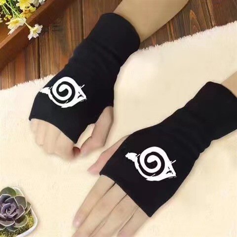 Naruto Sasuke Kakashi cute two-dimensional anime online game thickened gloves half palm half finger student