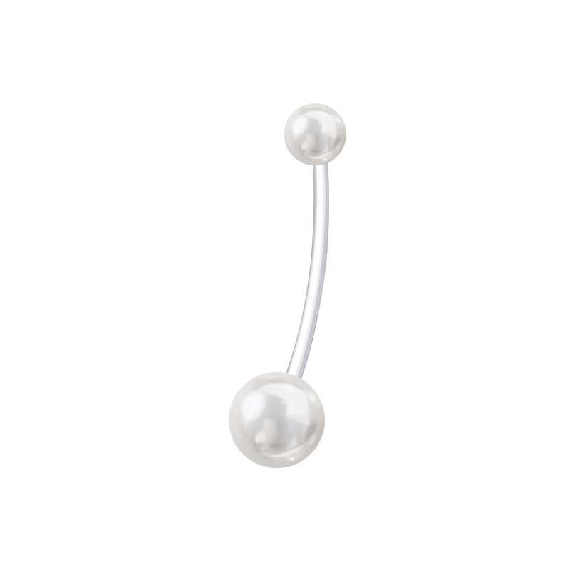 Piercing de nombril de grossesse avec sequins acryliques et tige uv_voghion.com