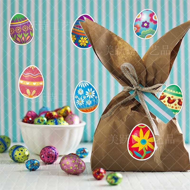 Europa y América decoración del Partido de Pascua pegatinas decoración de vacaciones de Pascua colorido huevo decoración pegatinas adhesivas