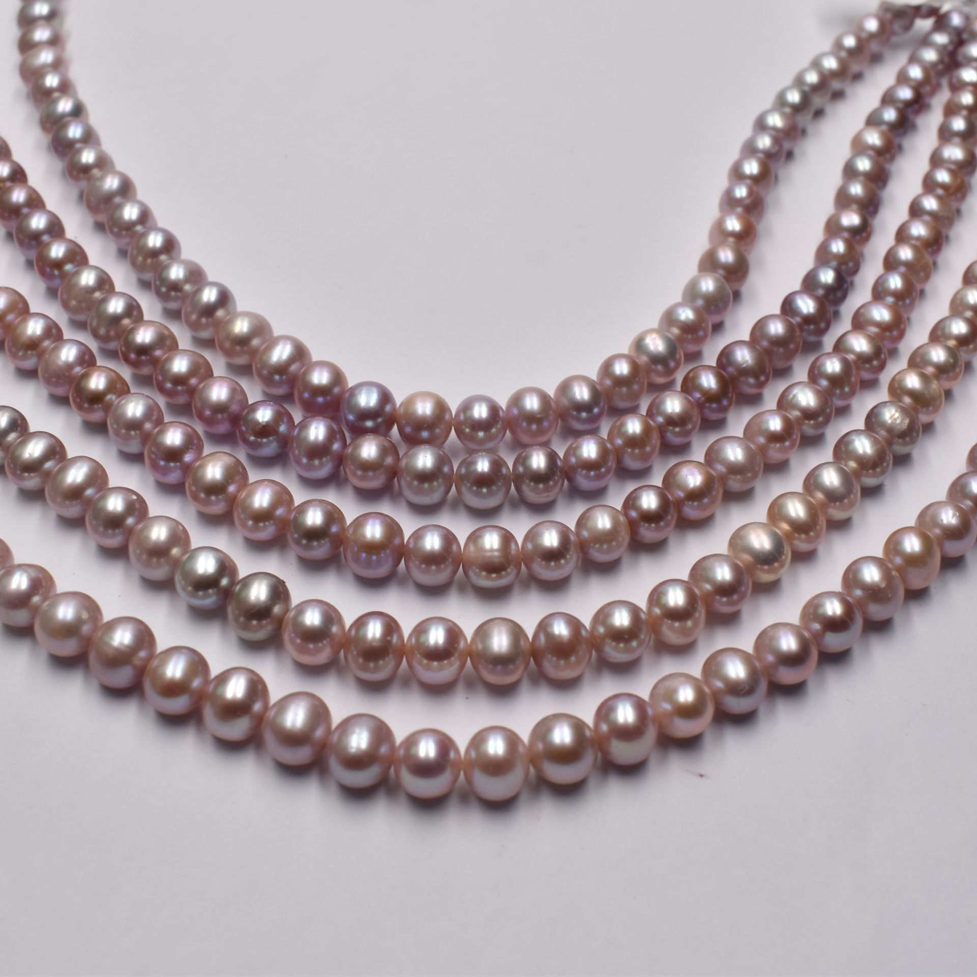 Length 40 cm 8-9mm purple punch near round pearl handmade DIY Pearl necklace semi-finished product wholesale