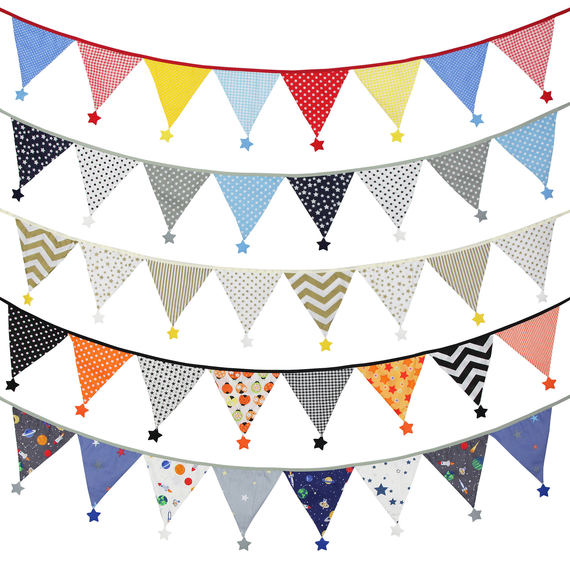 Ins Nordic Star Cotton Gauze Triangular Banner Tent Banner Background Banner Wedding Party Kindergarten Hanging Banner