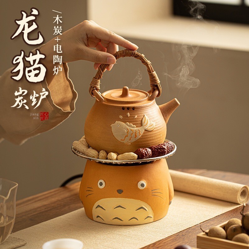 Totoro stove tea cooking household indoor charcoal stove suit outdoor open fire barbecue tea making stoneware tea set carbon stove Totoro stove tea cooking household indoor charcoal stove suit outdoor open fire barbecue tea making stoneware tea set carbon stove